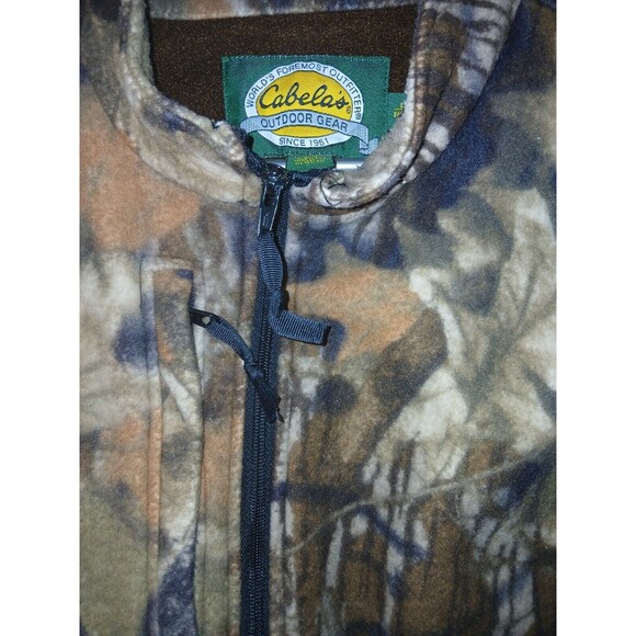 Cabelas Fleece Camouflage Vest Mens Large 42×24 Lined Sleeveless Outdoor Hunting - Picture 9 of 16
